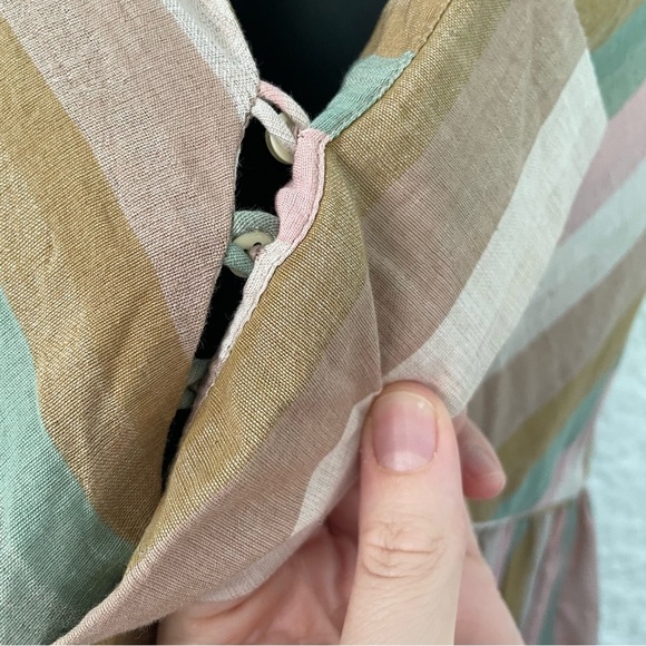 MIRTH Anguilla Rainbow Stripes Mini Dress Large - Picture 5 of 10